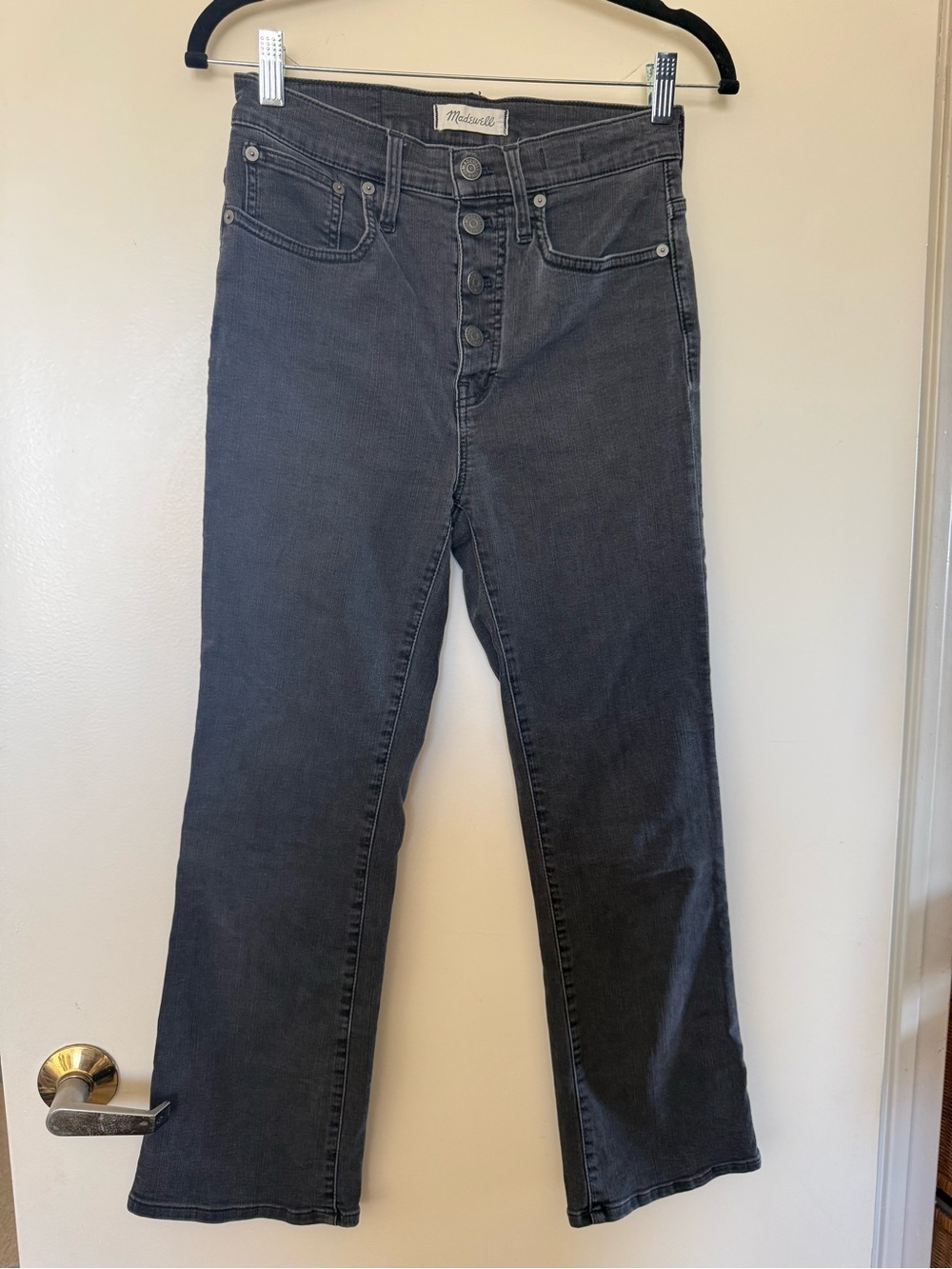 Madewell Black Button Fly Cali-Demi Boot Size 26